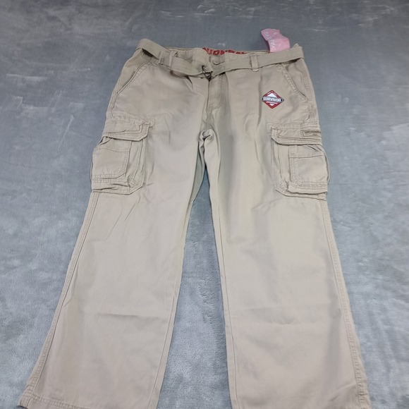 Union Bay Cargo‎ Pants B&T Survivor Straight Leg Belted 44 x 30 Beige NEW Cotton - Picture 7 of 16